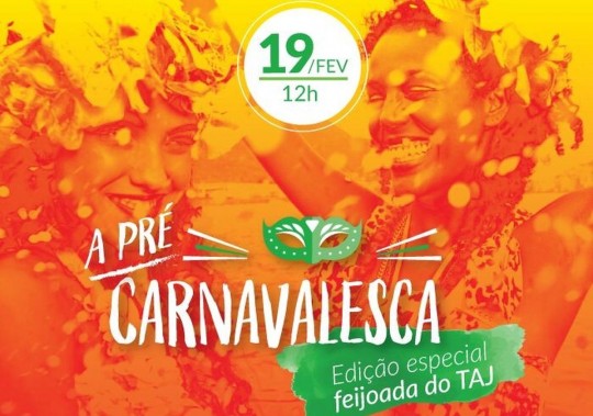 A Pré-Carnavalesca acontece no domingo (19) a partir das 12h