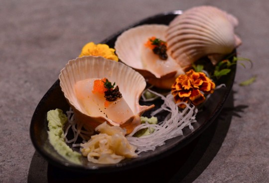 Restaurante Nikkei cria três menus especiais para os casais apaixonados neste dia 12 de junho. Vieiras trufadas. Foto: Divulgação