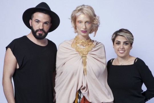 O makeup artist e stylist Renato Lima Romanov; a modelo Kelissiandra Gonçalves e a hair stylist Kassandra Izaias