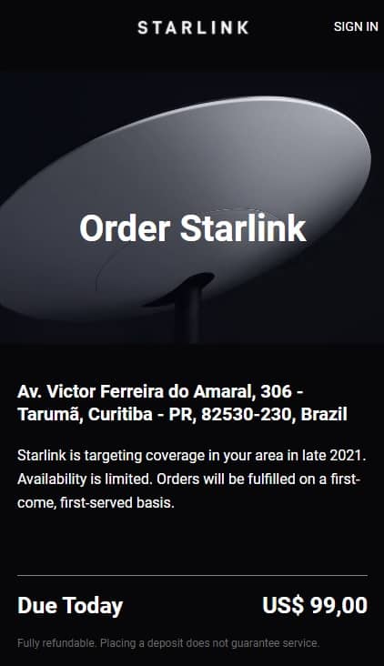 SpaceX já aceita reservas da Starlink para o Brasil. Veja como se cadastrar!