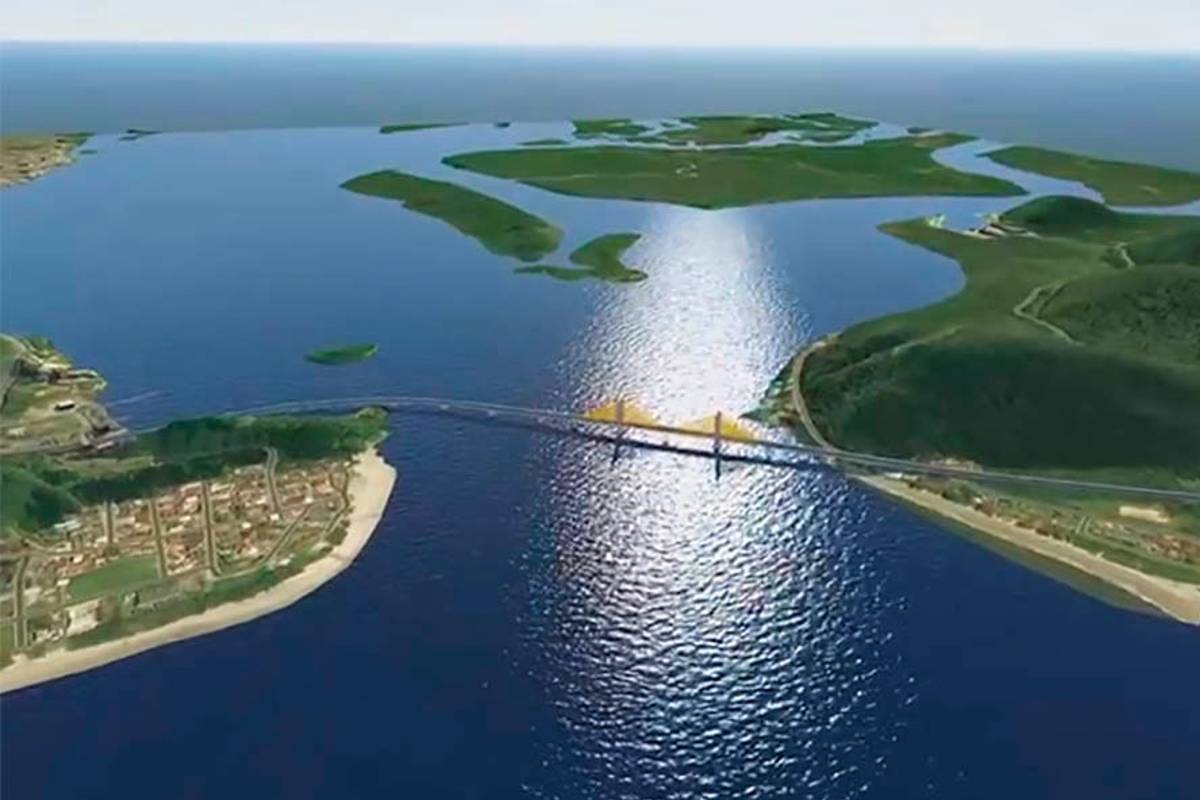 A nova Ponte de Guaratuba terá comprimento de 1.244 metros, com largura útil mínima de 22,60 metros.