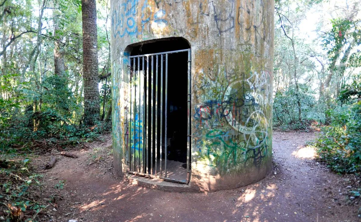 Imagem mostra detalhes de um mirante secreto no Parque Barigui, em Curitiba