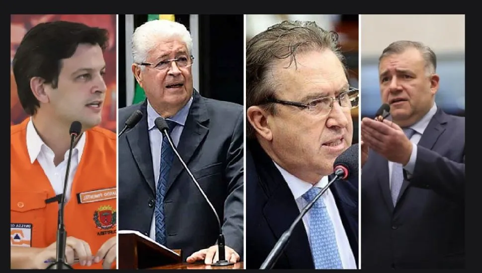 Imagem dos quatro candidatos que estão com empate técnico nas Eleições de Curitiba 2024.