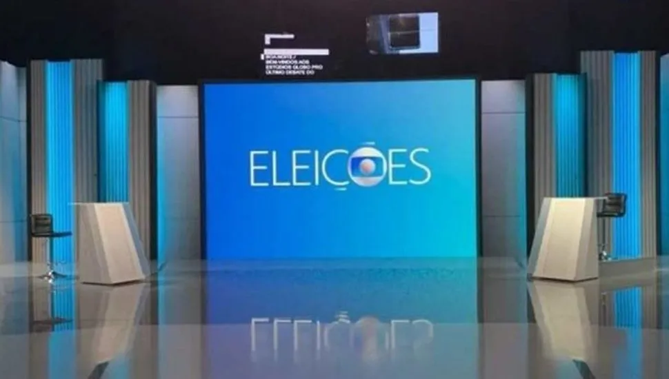 Na imagem, estúdio de debate eleitoral na TV Globo.