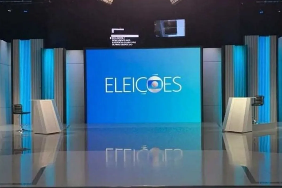 Na imagem, estúdio de debate eleitoral na TV Globo.