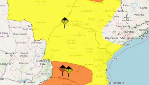 Curitiba tem alerta de tempestade; ‘perigo’ atinge todo o Paraná