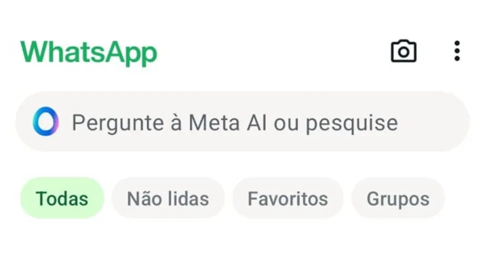 Imagem mostra o META AI no WhatsApp