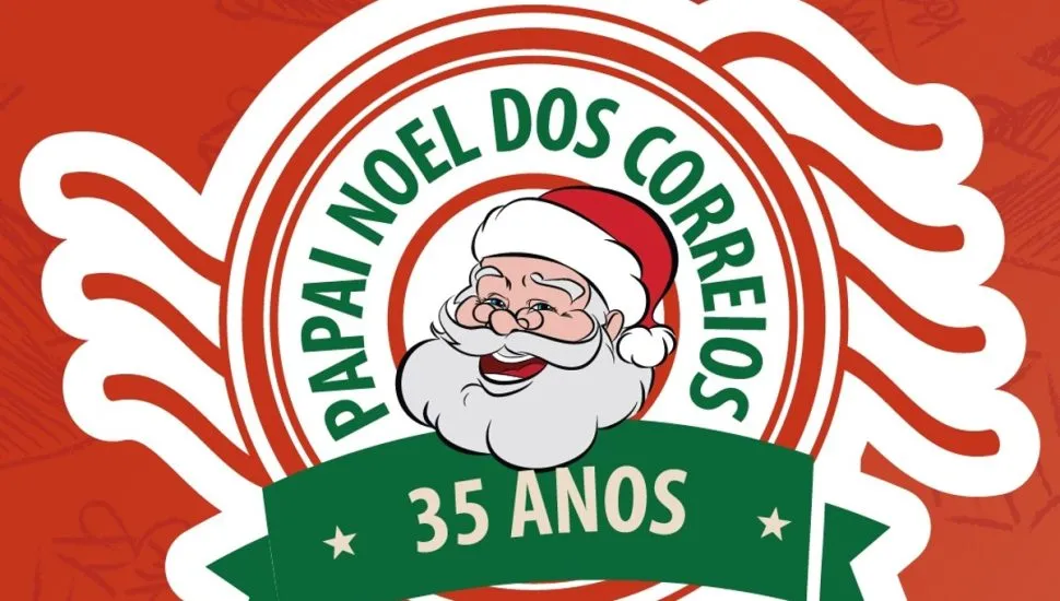 Na imagem, logo da campanha de Natal Papai Noel dos Correios.