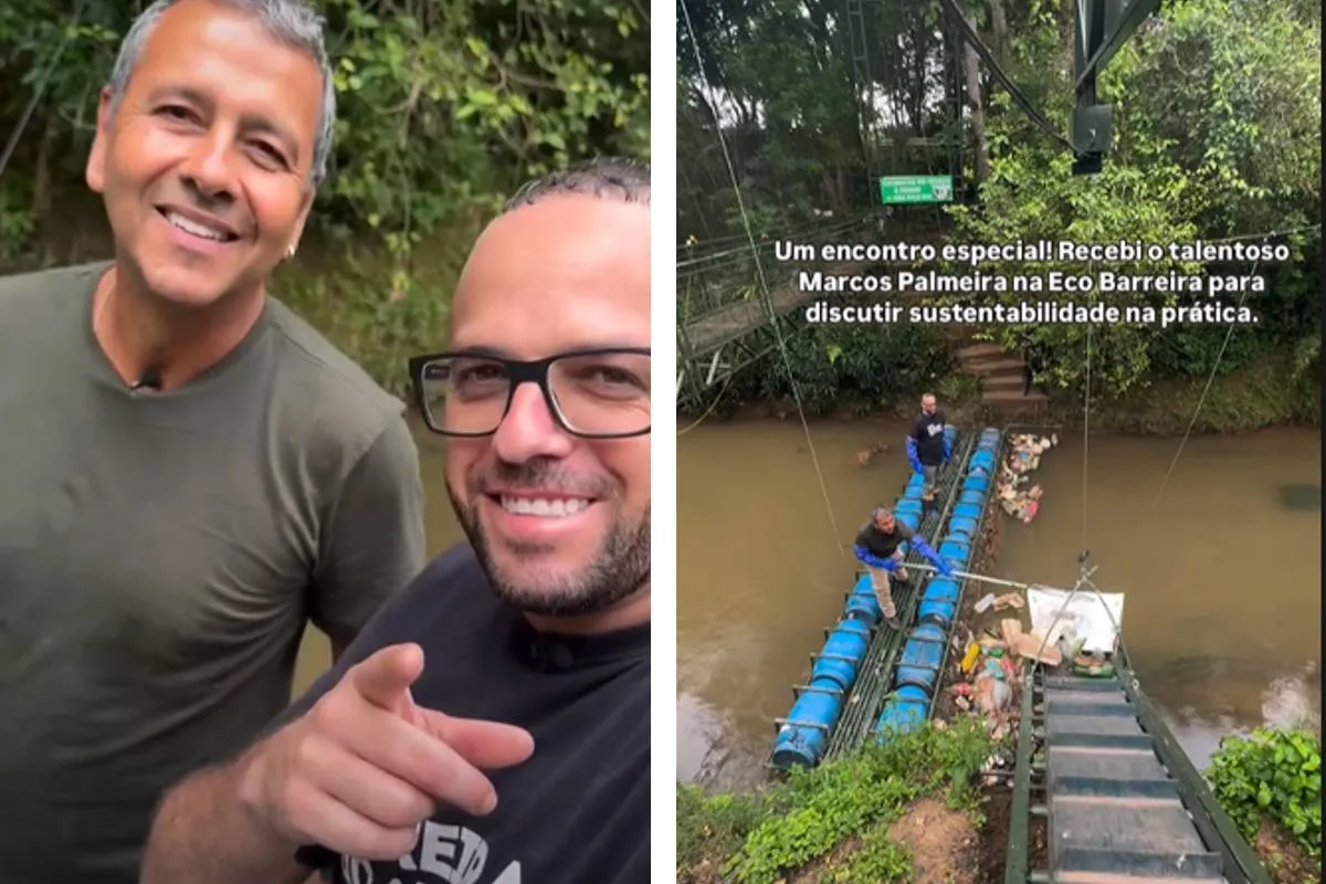 Imagem mostra o ator Marcos Palmeira trabalhando com a Ecobarreira na Grande Curitiba.