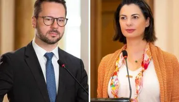 Imagem mostra os vereadores Marcelo Fachinello (Podemos) e Amalia Tortato (Novo