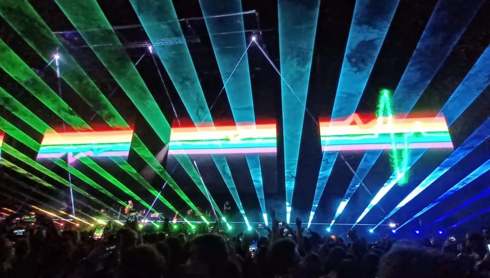 Show do Roger Waters no estádio Ligga Arena, em Curitiba, em 2024.