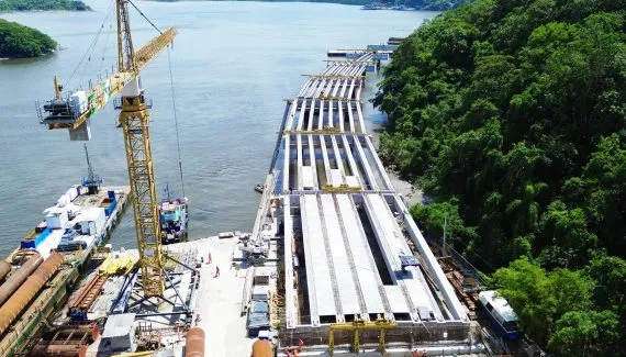 FOTOS! Ponte de Guaratuba se aproxima da metade da obra