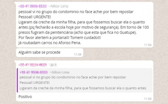 Mensagem tem circulado nas redes sociais nesta quarta-feira (19). Foto: Reprodução