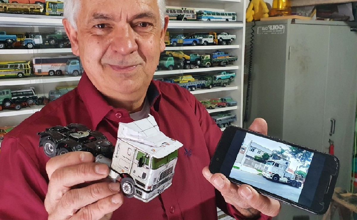 Caminhoneiro News  Homem cria caminhão de brinquedo e faz sucesso
