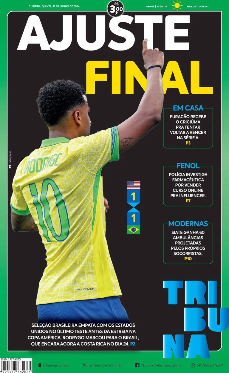 Capa do dia 13/06/24