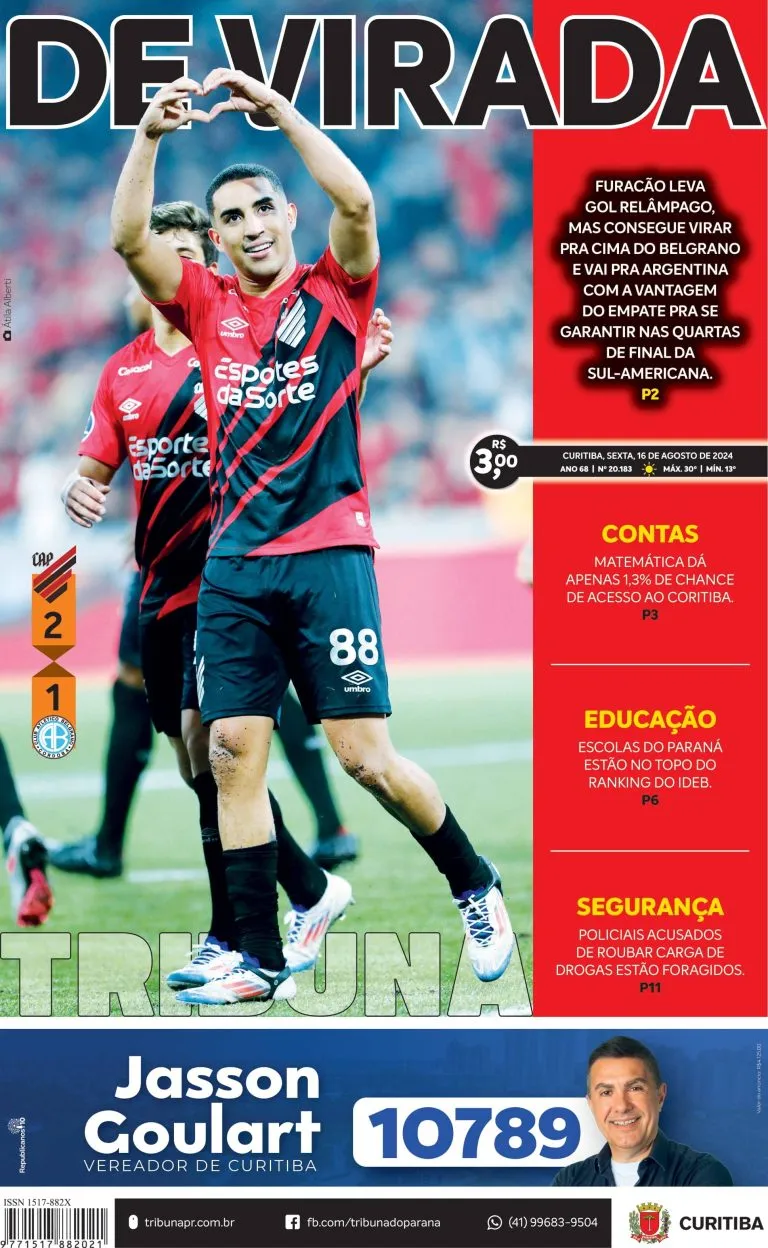 Capa do dia 16/08/24