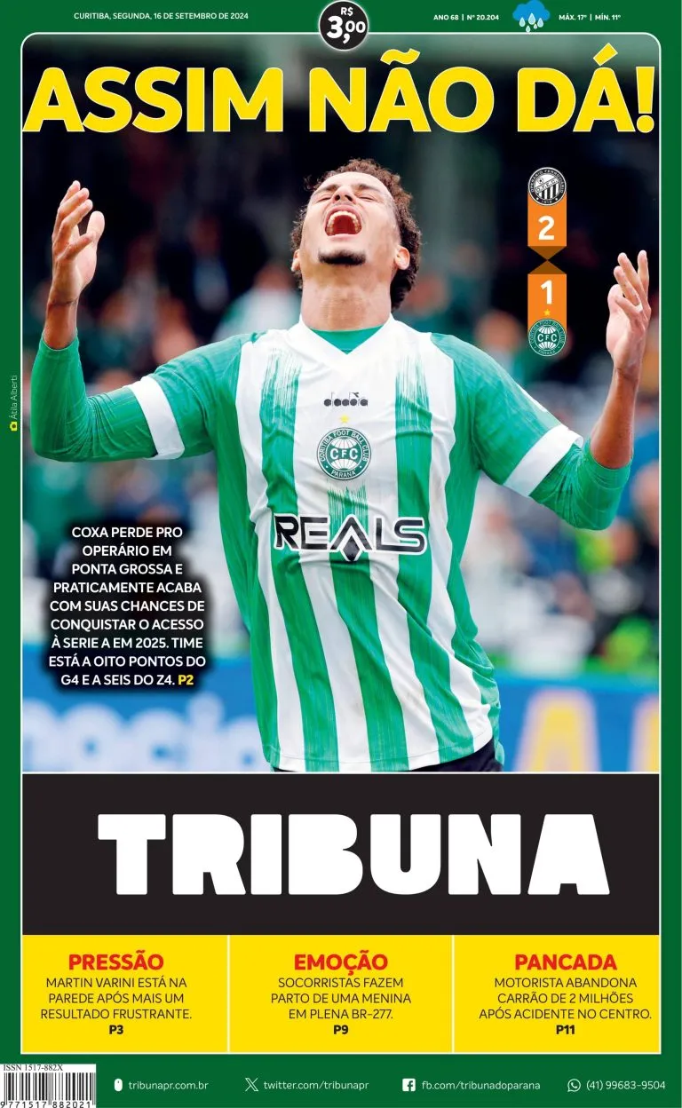 Capa do dia 16/09/24