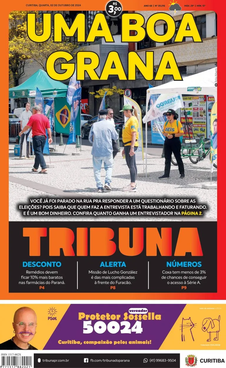 Capa do dia 02/10/24