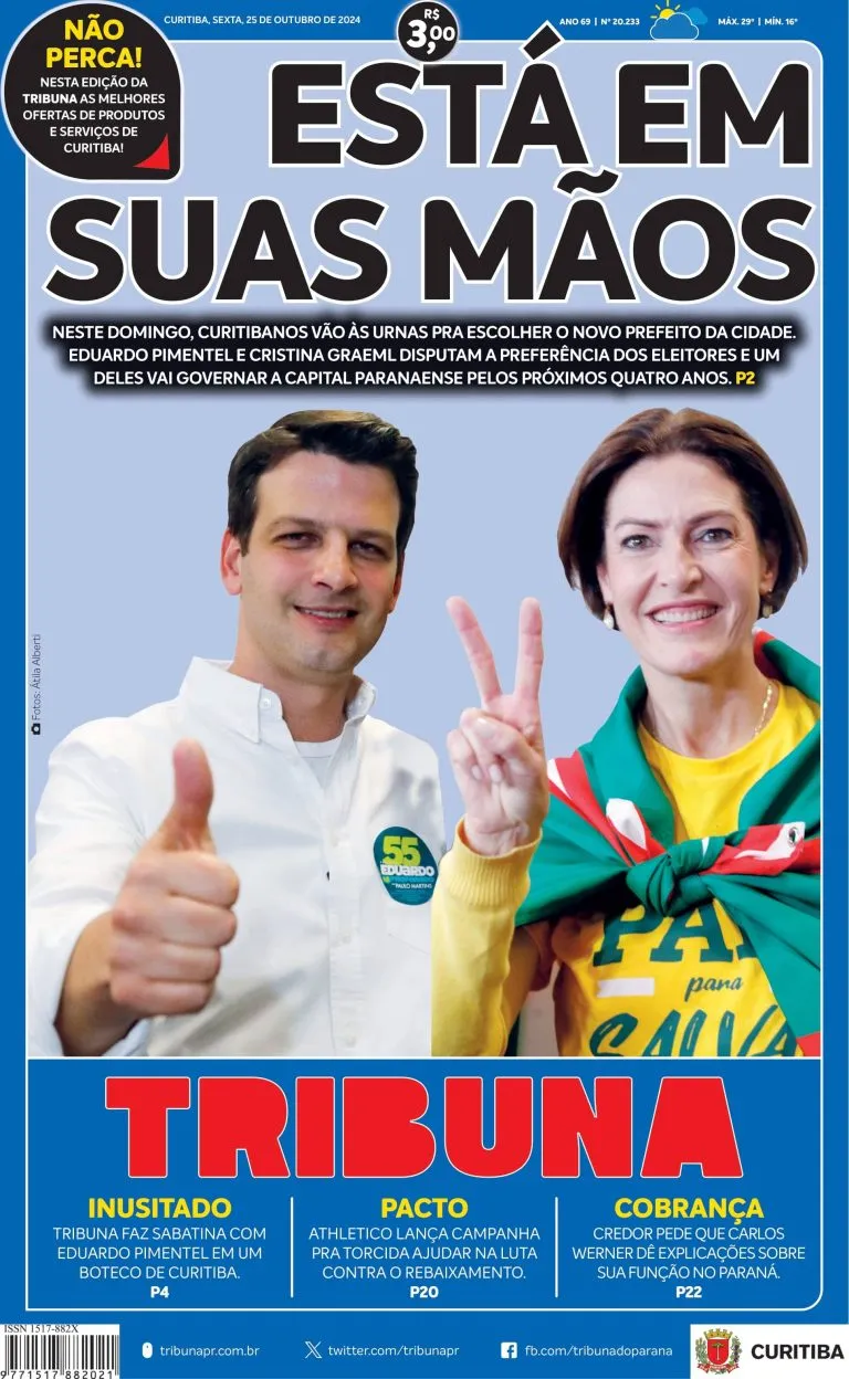 Capa do dia 25/10/24